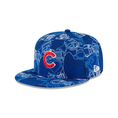 Blue Chicago Cubs Hat - New Era MLB Caps Chaos 59FIFTY Fitted Caps USA4107836